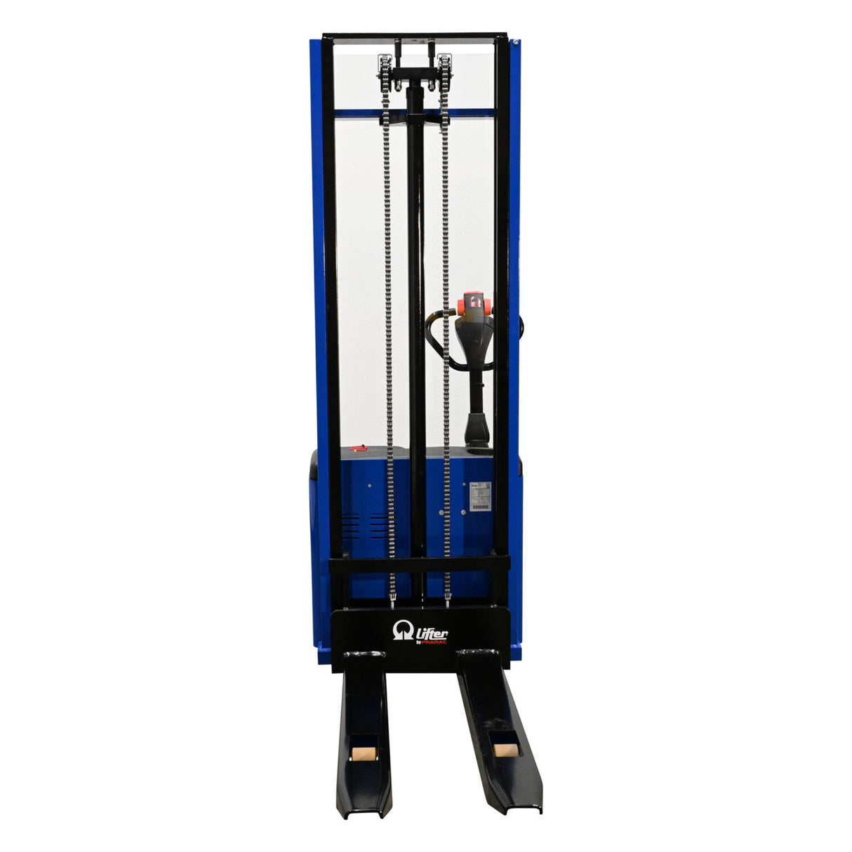 Vestil PMC-S Pramac Self-Propelled Electric Stacker | 2,500 lb Capacity, 137" Lift, Fixed Forks, 12V Powered Drive & Lift