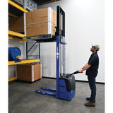 Vestil PMC-S Pramac Self-Propelled Electric Stacker | 2,500 lb Capacity, 137" Lift, Fixed Forks, 12V Powered Drive & Lift