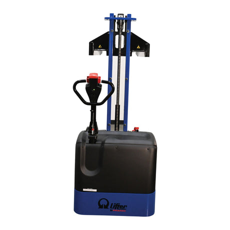 Vestil PMC-SNM Pramac Narrow Mast Self-Propelled Electric Stacker | 2,200 lb Capacity, 62" Lift, Fixed Forks, 12V Powered Drive & Lift