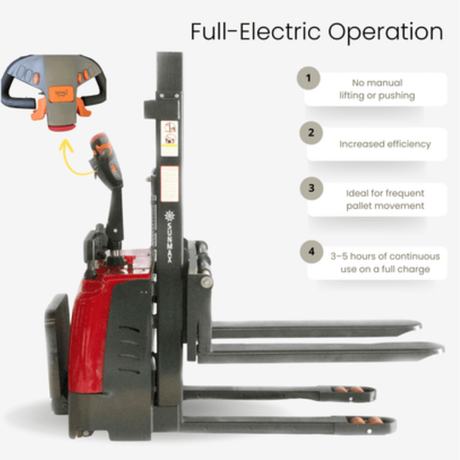 Sunmax - Electric Pallet Stacker - 3,300 lb, 78″ Lift, Fixed Legs