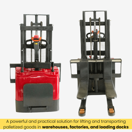 Sunmax - Electric Pallet Stacker - 3,300 lb, 78″ Lift, Fixed Legs