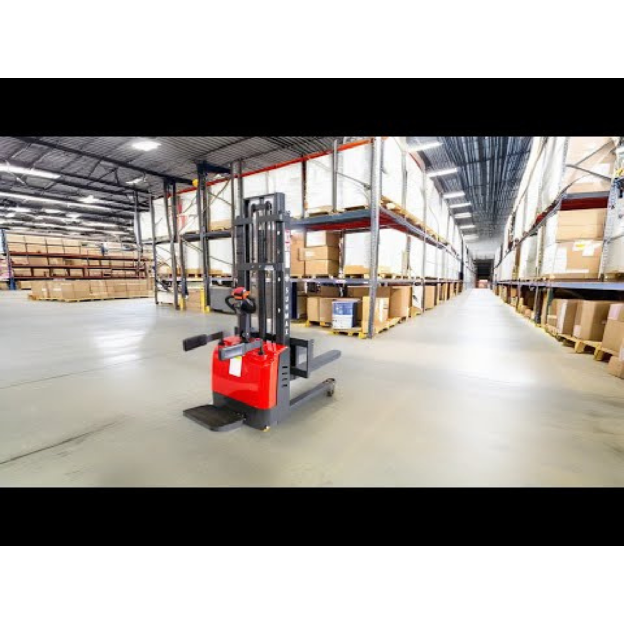 Sunmax - Electric Pallet Stacker - 3,300 lb, 118″ Lift, Fixed Legs