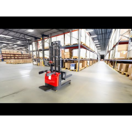 Sunmax - Electric Pallet Stacker - 3,300 lb, 118″ Lift, Fixed Legs