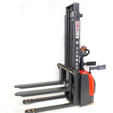 Sunmax - Electric Pallet Stacker - 3,300 lb, 118″ Lift, Fixed Legs
