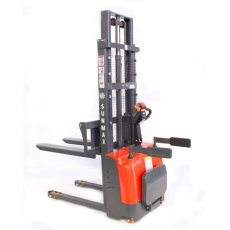 Sunmax - Electric Pallet Stacker - 3,300 lb, 118″ Lift, Fixed Legs