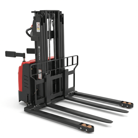 Sunmax - Electric Pallet Stacker - 3,300 lb, 118″ Lift, Adjustable Legs
