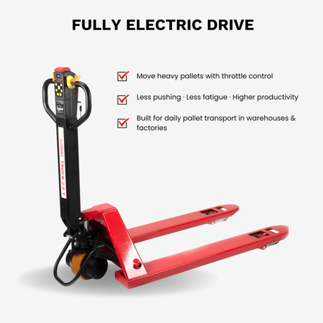Sunmax - Electric Pallet Jack - 4,400 lb, Lithium, Walk-Behind