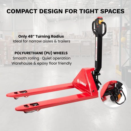 Sunmax - Electric Pallet Jack - 4,400 lb, Lithium, Walk-Behind