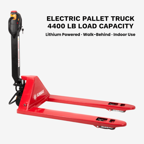 Sunmax - Electric Pallet Jack - 4,400 lb, Lithium, Walk-Behind