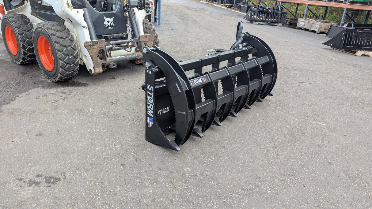 Glacier Attachments - Storm 72" HD Rake/Brush Grapple (2 Cylinder)