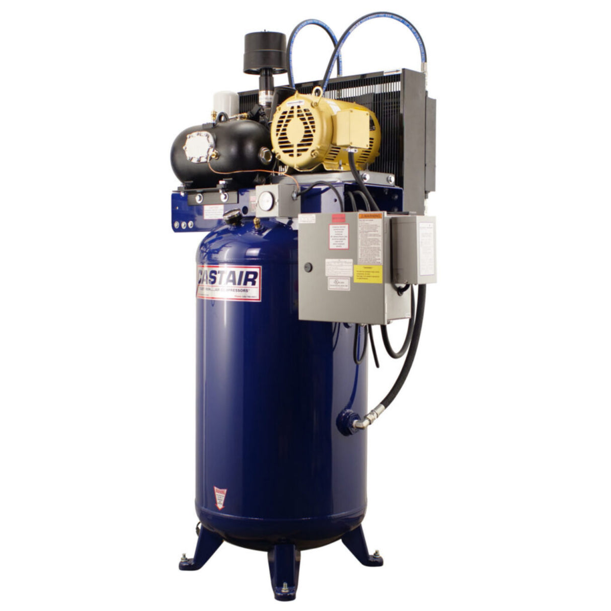 Castair 5 HP Rotary Screw Air Compressor – 20 CFM @ 100 PSI, 80 Gal ASME Tank, 100% Duty Cycle