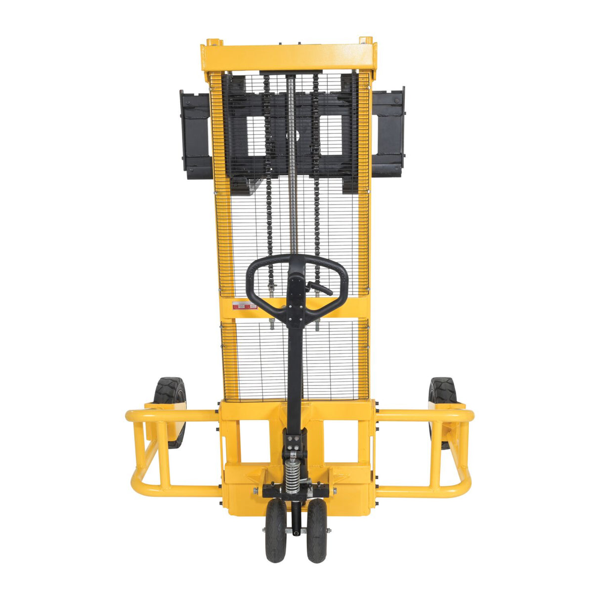 Vestil RT-MS-62-AF Manual Rough Terrain Stacker | 2,000 lb Capacity, 61" Lift, Hand Pump Hydraulic, Rubber Tires for Uneven Surfaces