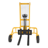 Vestil RT-MS-62-AF Manual Rough Terrain Stacker | 2,000 lb Capacity, 61" Lift, Hand Pump Hydraulic, Rubber Tires for Uneven Surfaces