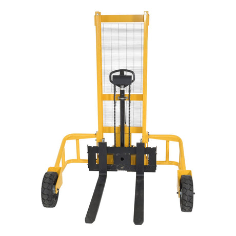Vestil RT-MS-62-AF Manual Rough Terrain Stacker | 2,000 lb Capacity, 61" Lift, Hand Pump Hydraulic, Rubber Tires for Uneven Surfaces