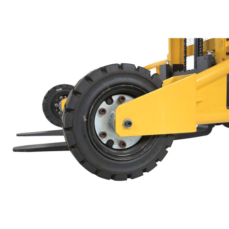 Vestil RT-MS-62-AF Manual Rough Terrain Stacker | 2,000 lb Capacity, 61" Lift, Hand Pump Hydraulic, Rubber Tires for Uneven Surfaces