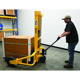 Vestil RT-MS-62-AF Manual Rough Terrain Stacker | 2,000 lb Capacity, 61" Lift, Hand Pump Hydraulic, Rubber Tires for Uneven Surfaces