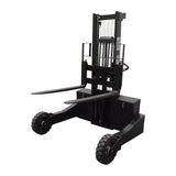Vestil RT-S Powered Rough Terrain Stacker | 3,000 lb Capacity, 35" or 62" Lift, Rubber Tires for Uneven Surfaces, Adjustable Forks