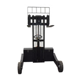 Vestil RT-S Powered Rough Terrain Stacker | 3,000 lb Capacity, 35" or 62" Lift, Rubber Tires for Uneven Surfaces, Adjustable Forks