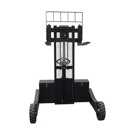 Vestil RT-S Powered Rough Terrain Stacker | 3,000 lb Capacity, 35" or 62" Lift, Rubber Tires for Uneven Surfaces, Adjustable Forks