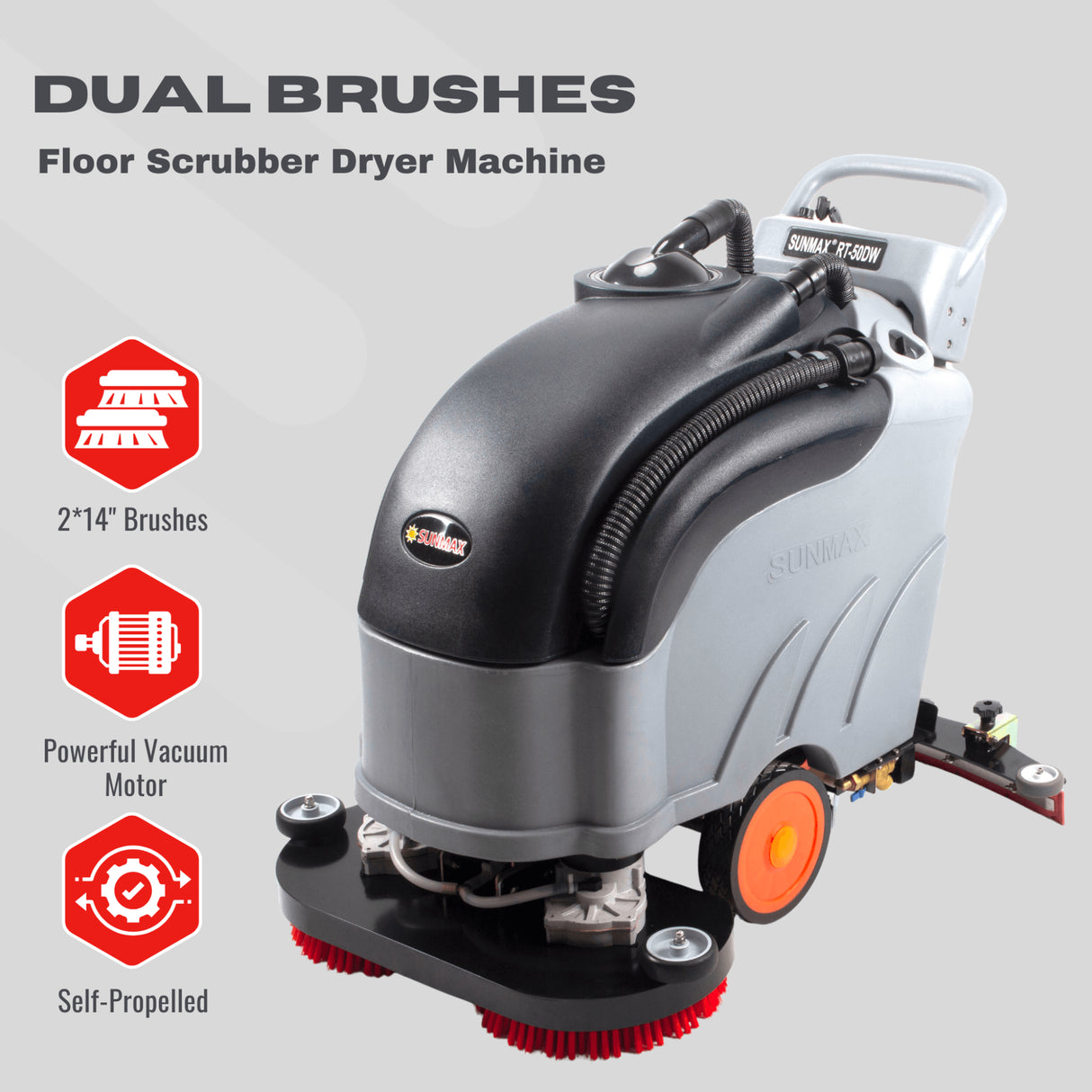 Sunmax RT50DW 28" Self-Propelled Dual-Brush Floor Scrubber