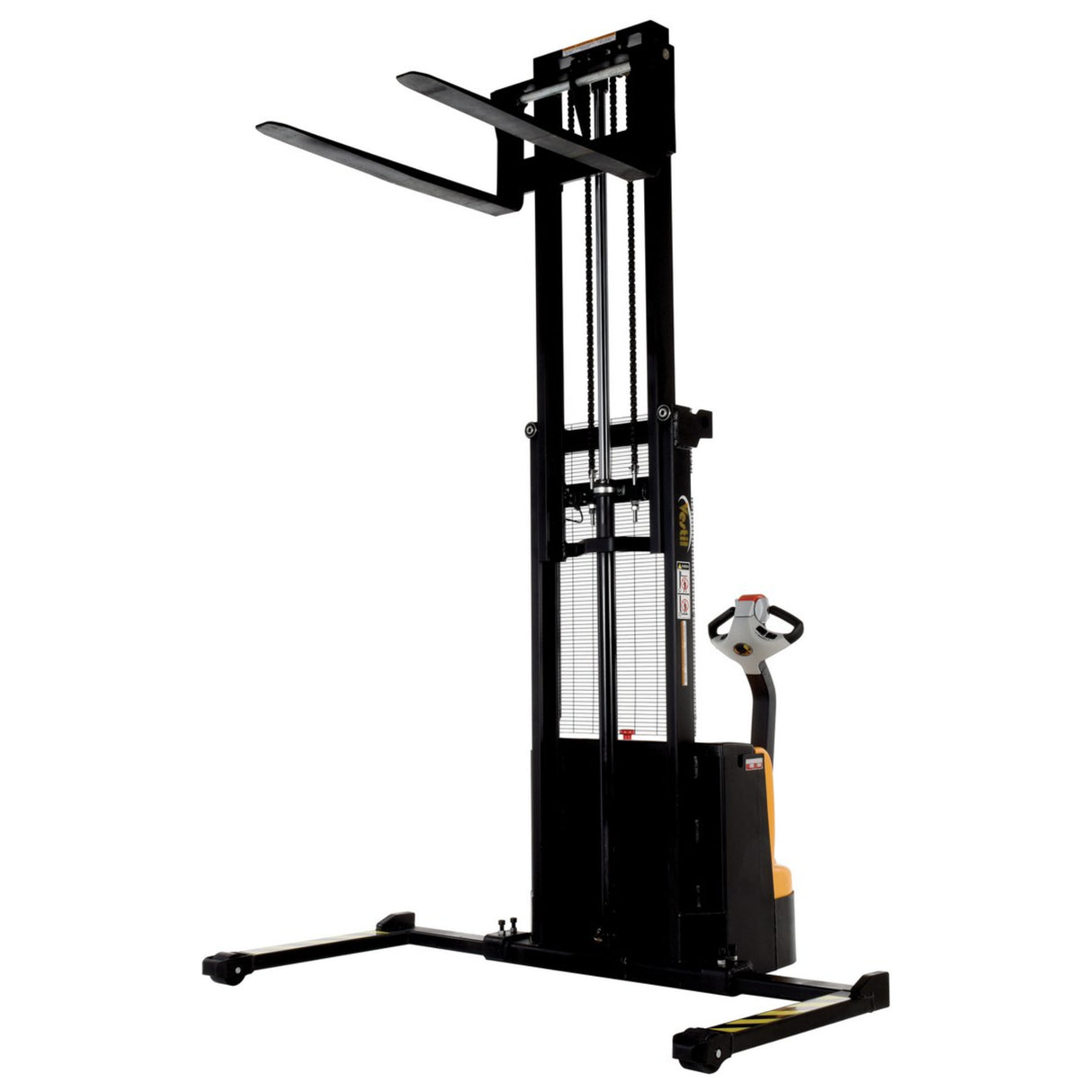 Vestil S-DM Double Mast Stacker with Powered Drive & Lift | 2,200 lb Capacity, 101"–150" Lift, Fully Powered 24V, Adjustable or Fixed Forks