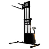 Vestil S-DM Double Mast Stacker with Powered Drive & Lift | 2,200 lb Capacity, 101"–150" Lift, Fully Powered 24V, Adjustable or Fixed Forks