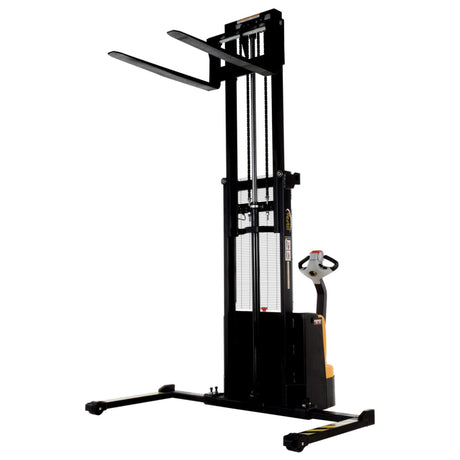 Vestil S-DM Double Mast Stacker with Powered Drive & Lift | 2,200 lb Capacity, 101"–150" Lift, Fully Powered 24V, Adjustable or Fixed Forks