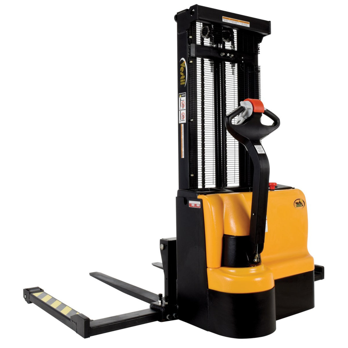 Vestil S-DM Double Mast Stacker with Powered Drive & Lift | 2,200 lb Capacity, 101"–150" Lift, Fully Powered 24V, Adjustable or Fixed Forks
