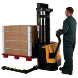 Vestil S-DM Double Mast Stacker with Powered Drive & Lift | 2,200 lb Capacity, 101"–150" Lift, Fully Powered 24V, Adjustable or Fixed Forks