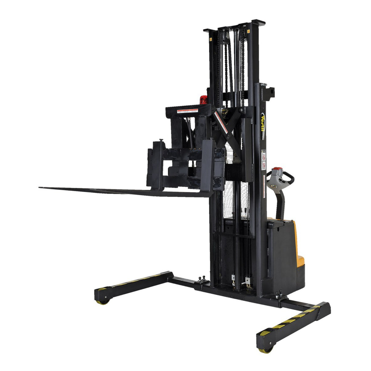 Vestil S-118-AA-FR Powered Stacker with Power Drive, Lift & Fork Reach | 1,500 lb Capacity, 118" Lift, 25" Powered Fork Extension