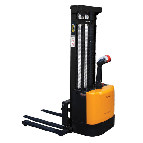 Vestil S Series Stacker with Powered Drive AND Powered Lift — Fully Electric 24VDC, High-Torque Drive & Lift, Premium Emergency Reverse Safety, 2,000 lb Capacity