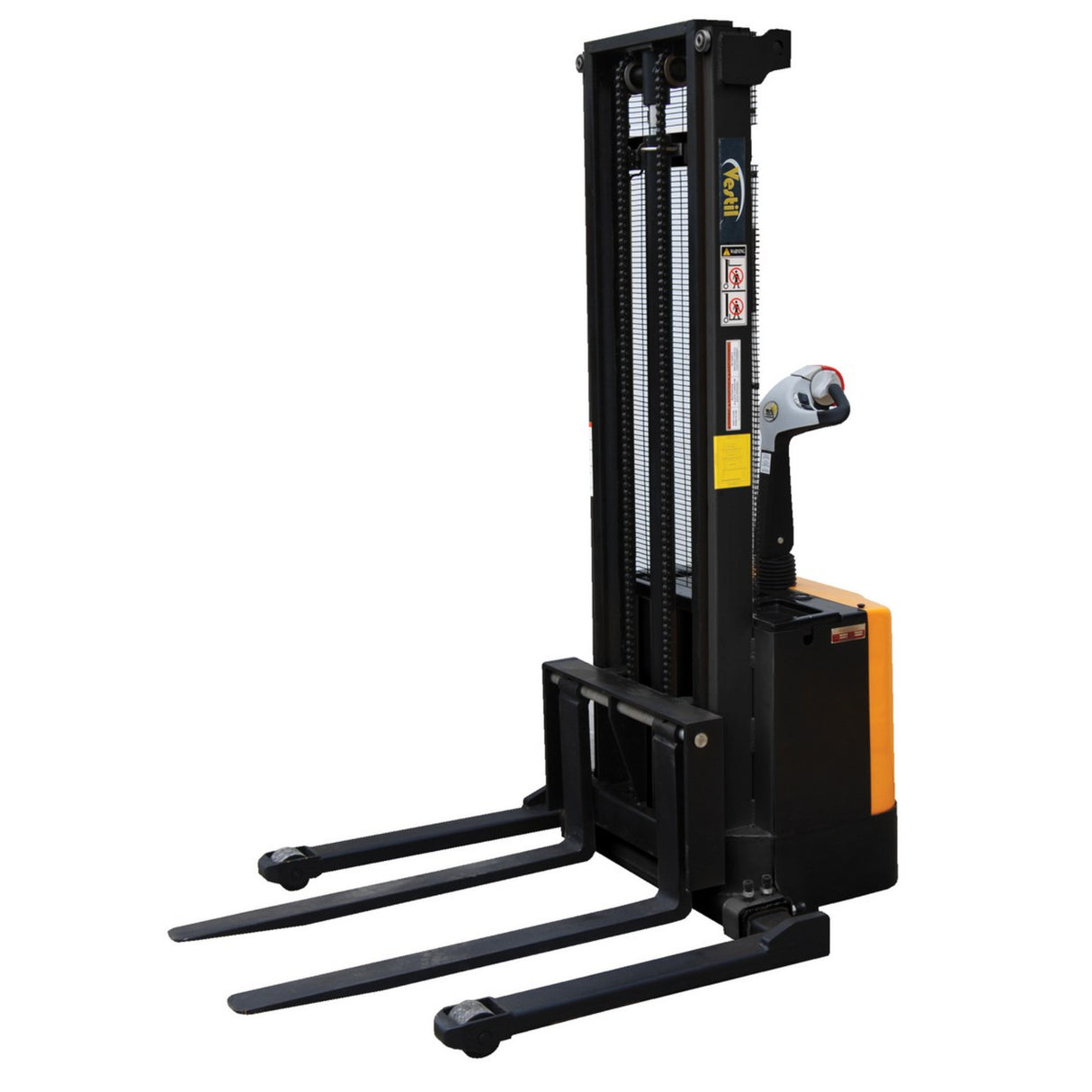 Vestil S Series Stacker with Powered Drive AND Powered Lift — Fully Electric 24VDC, High-Torque Drive & Lift, Premium Emergency Reverse Safety, 2,000 lb Capacity