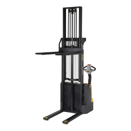 Vestil S-DM Double Mast Stacker with Powered Drive & Lift | 2,200 lb Capacity, 101"–150" Lift, Fully Powered 24V, Adjustable or Fixed Forks