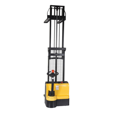 Vestil S-DM Double Mast Stacker with Powered Drive & Lift | 2,200 lb Capacity, 101"–150" Lift, Fully Powered 24V, Adjustable or Fixed Forks