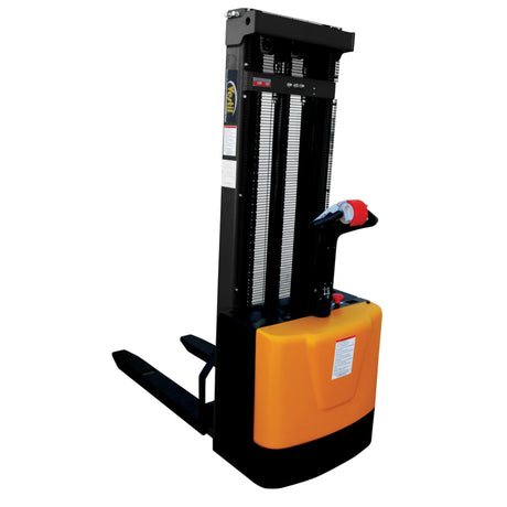 Vestil S Series Stacker with Powered Drive AND Powered Lift — Fully Electric 24VDC, High-Torque Drive & Lift, Premium Emergency Reverse Safety, 2,000 lb Capacity