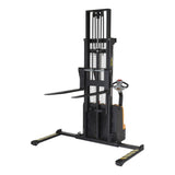 Vestil S-DM Double Mast Stacker with Powered Drive & Lift | 2,200 lb Capacity, 101"–150" Lift, Fully Powered 24V, Adjustable or Fixed Forks
