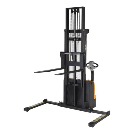 Vestil S-DM Double Mast Stacker with Powered Drive & Lift | 2,200 lb Capacity, 101"–150" Lift, Fully Powered 24V, Adjustable or Fixed Forks