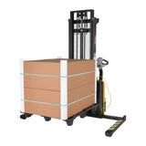 Vestil S-DM Double Mast Stacker with Powered Drive & Lift | 2,200 lb Capacity, 101"–150" Lift, Fully Powered 24V, Adjustable or Fixed Forks