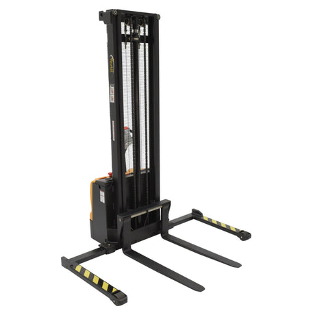 Vestil S-DM Double Mast Stacker with Powered Drive & Lift | 2,200 lb Capacity, 101"–150" Lift, Fully Powered 24V, Adjustable or Fixed Forks