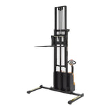 Vestil S-DM Double Mast Stacker with Powered Drive & Lift | 2,200 lb Capacity, 101"–150" Lift, Fully Powered 24V, Adjustable or Fixed Forks