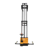 Vestil S-DM Double Mast Stacker with Powered Drive & Lift | 2,200 lb Capacity, 101"–150" Lift, Fully Powered 24V, Adjustable or Fixed Forks