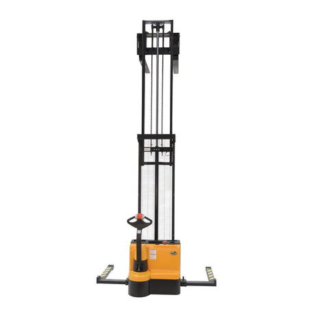 Vestil S-DM Double Mast Stacker with Powered Drive & Lift | 2,200 lb Capacity, 101"–150" Lift, Fully Powered 24V, Adjustable or Fixed Forks