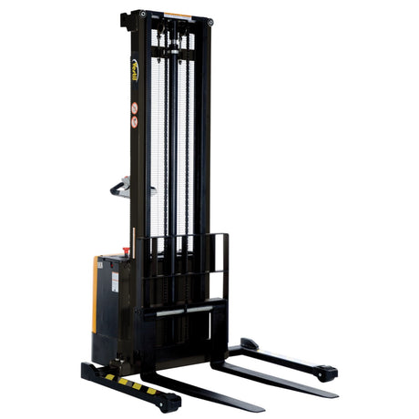 Vestil S Series Stacker with Powered Drive AND Powered Lift — Fully Electric 24VDC, High-Torque Drive & Lift, Premium Emergency Reverse Safety, 2,000 lb Capacity