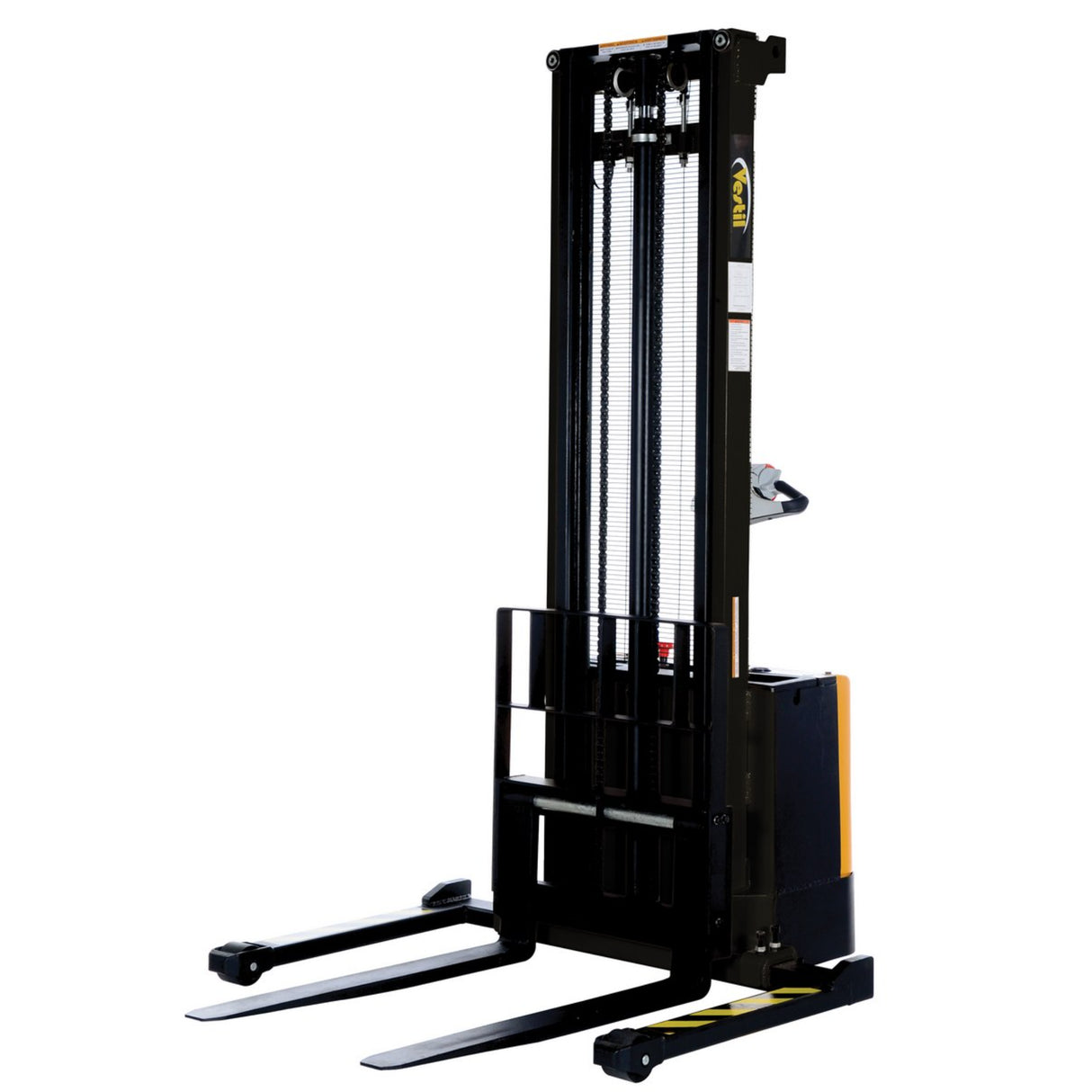 Vestil S Series Stacker with Powered Drive AND Powered Lift — Fully Electric 24VDC, High-Torque Drive & Lift, Premium Emergency Reverse Safety, 2,000 lb Capacity