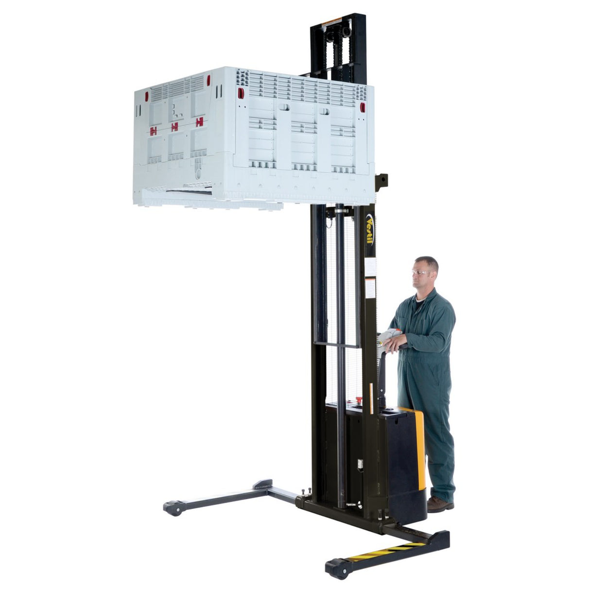 Vestil S Series Stacker with Powered Drive AND Powered Lift — Fully Electric 24VDC, High-Torque Drive & Lift, Premium Emergency Reverse Safety, 2,000 lb Capacity