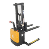 Vestil S-62-AA-SCL Adjustable Powered Stacker with Built-In Scale | 2,000 lb Capacity, 62" Lift, Digital Weighing, Adjustable Forks