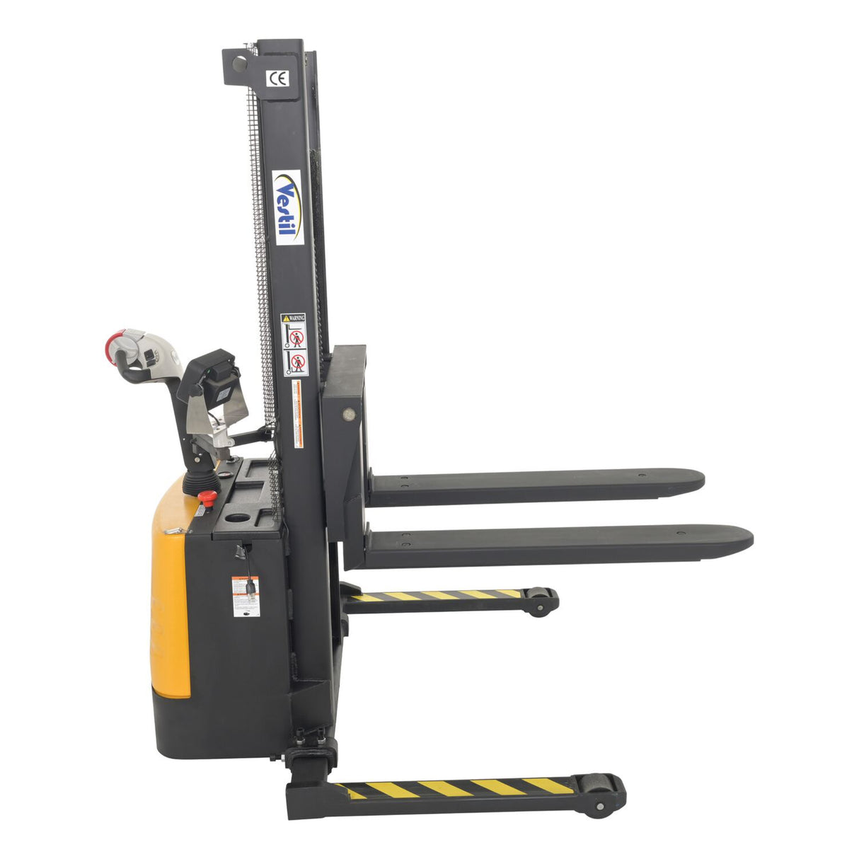 Vestil S-62-AA-SCL Adjustable Powered Stacker with Built-In Scale | 2,000 lb Capacity, 62" Lift, Digital Weighing, Adjustable Forks