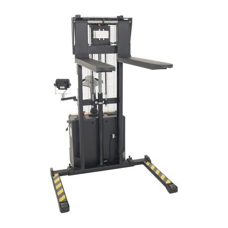 Vestil S-62-AA-SCL Adjustable Powered Stacker with Built-In Scale | 2,000 lb Capacity, 62" Lift, Digital Weighing, Adjustable Forks