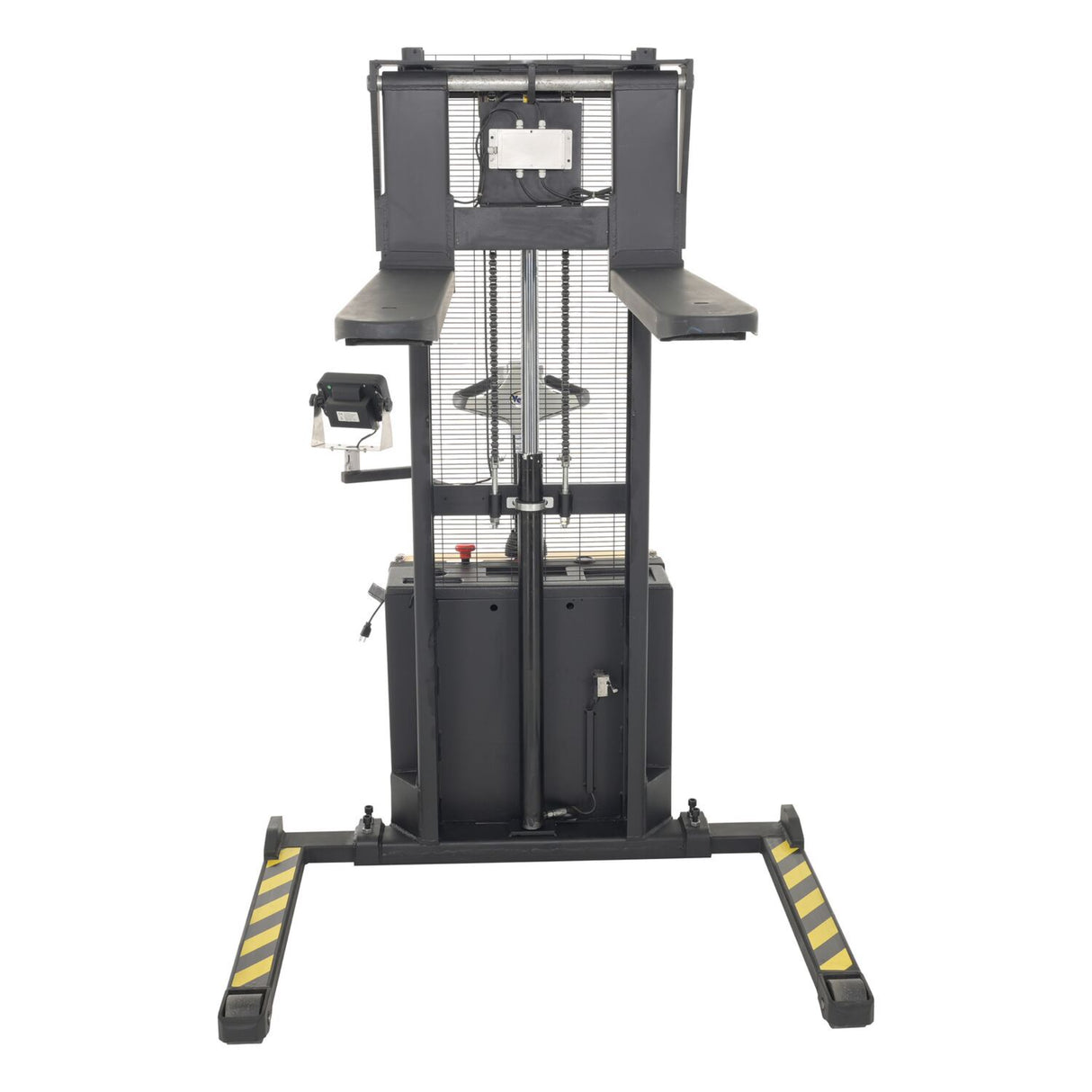 Vestil S-62-AA-SCL Adjustable Powered Stacker with Built-In Scale | 2,000 lb Capacity, 62" Lift, Digital Weighing, Adjustable Forks