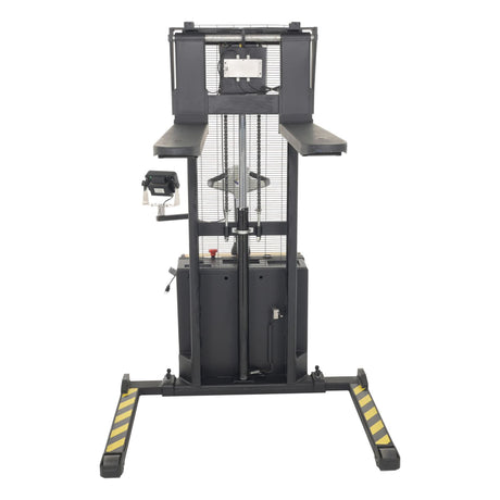 Vestil S-62-AA-SCL Adjustable Powered Stacker with Built-In Scale | 2,000 lb Capacity, 62" Lift, Digital Weighing, Adjustable Forks